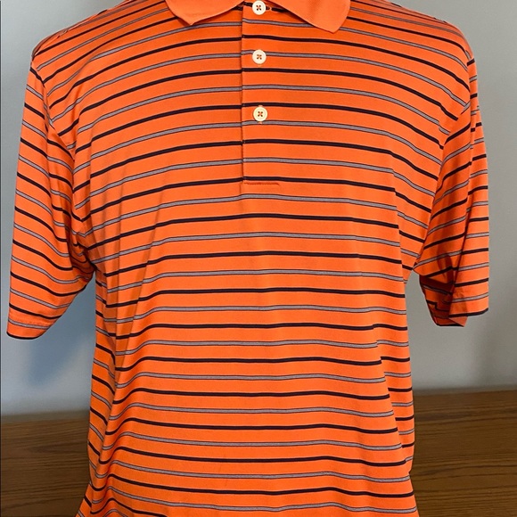 adidas Other - Men’s orange striped PGA golf shirt